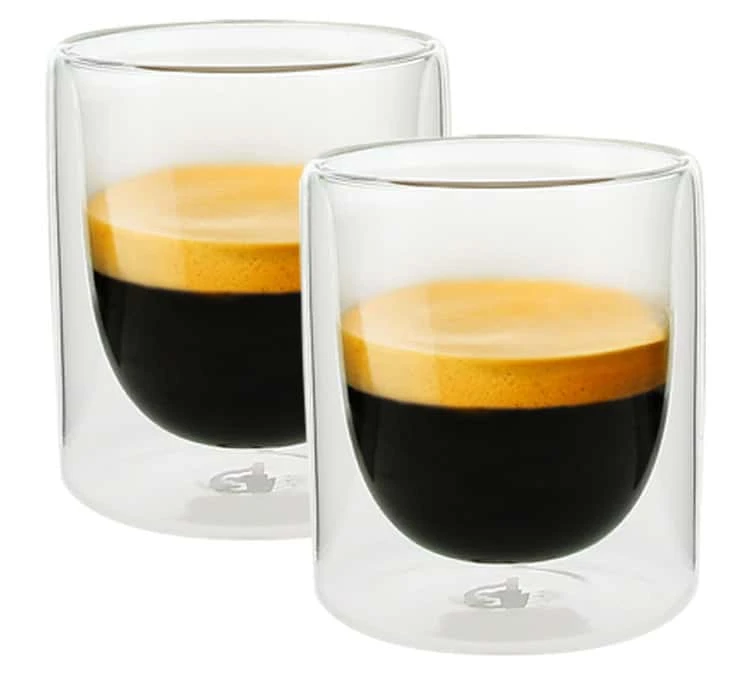 2 Verres double paroi Mila 10 cl - Pylano 2 Verres Double Paroi Mila 10 Cl - Pylano -Maxi Coffee Soldes 2espresso 10cl