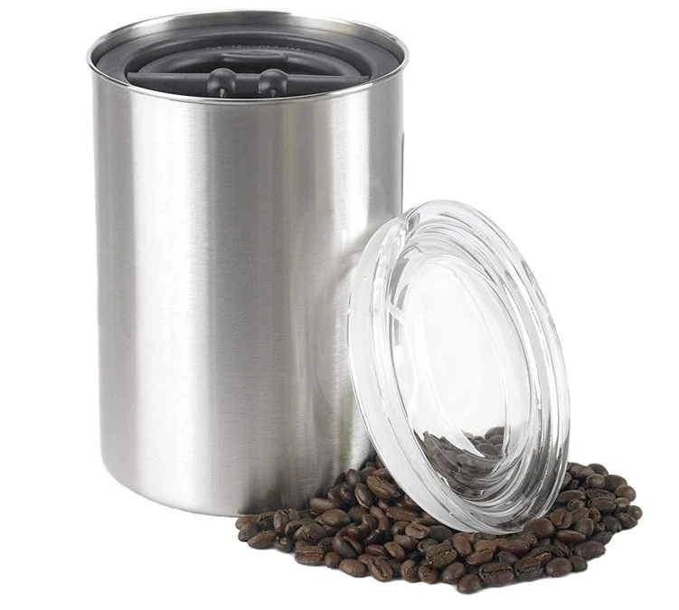 Boîte conservatrice inox argent avec vide d'air 500g - Airscape Boîte Conservatrice Inox Argent Avec Vide D'air 500g - Airscape -Maxi Coffee Soldes airscape1 3