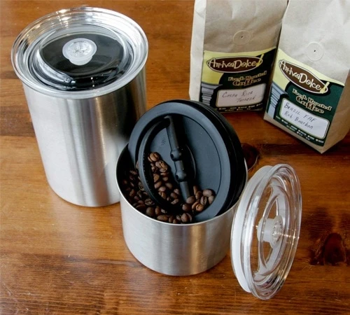 Boîte conservatrice inox argent avec vide d'air 500g - Airscape Boîte Conservatrice Inox Argent Avec Vide D'air 500g - Airscape -Maxi Coffee Soldes airscape5