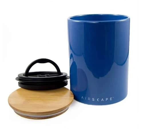 Boîte conservatrice céramique Bleu avec vide d'air 500g - Airscape Boîte Conservatrice Céramique Bleu Avec Vide D'air 500g - Airscape -Maxi Coffee Soldes airscapebleu2