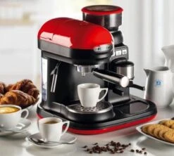 Machine Expresso Avec Broyeur ARIETE Moderna 1318 Rouge -Maxi Coffee Soldes ariete moderna rouge 5