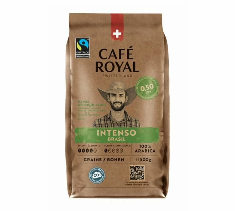 500g Café en grains - Brésil intense - CAFE ROYAL 500g Café En Grains - Brésil Intense - CAFE ROYAL -Maxi Coffee Soldes brsil intense face 1