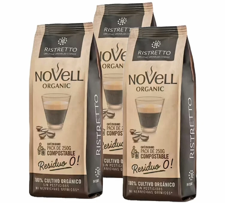 3x250g café en grain bio Ristretto - Novell 3x250g Café En Grain Bio Ristretto - Novell -Maxi Coffee Soldes cafeengrainbionovellristretto3x250g 1