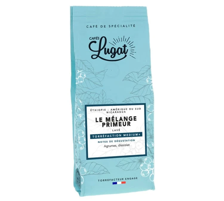 Café en grains : Le Mélange Primeur - 250g - Cafés Lugat Café En Grains : Le Mélange Primeur - 250g - Cafés Lugat -Maxi Coffee Soldes cafeengraincafeslugatlemelangeprimeur250g