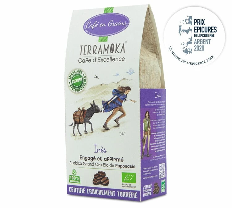 Café en grains 100% arabica Bio Ines - Papouasie - 200g - TERRAMOKA Café En Grains 100% Arabica Bio Ines - Papouasie - 200g - TERRAMOKA -Maxi Coffee Soldes cafeengrainterramokaines200g