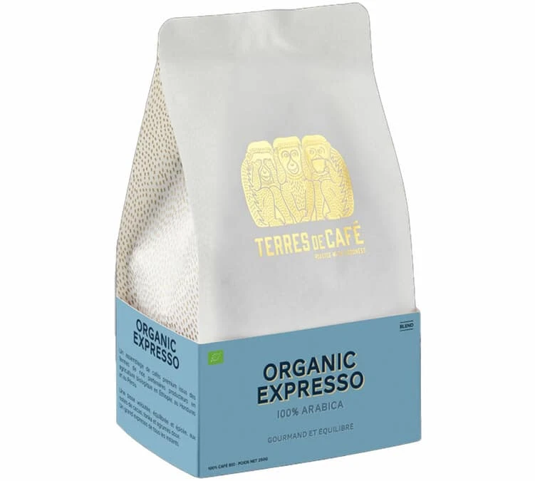 250g Café en grain bio Organic Blend - Terres de Café 250g Café En Grain Bio Organic Blend - Terres De Café -Maxi Coffee Soldes cafeengrainterresdecafeorganicblend250g 1