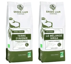 Pack 500 G Café En Grain Bio Terre D'avenir Et Mélange Sirga - GREEN LION COFFEE