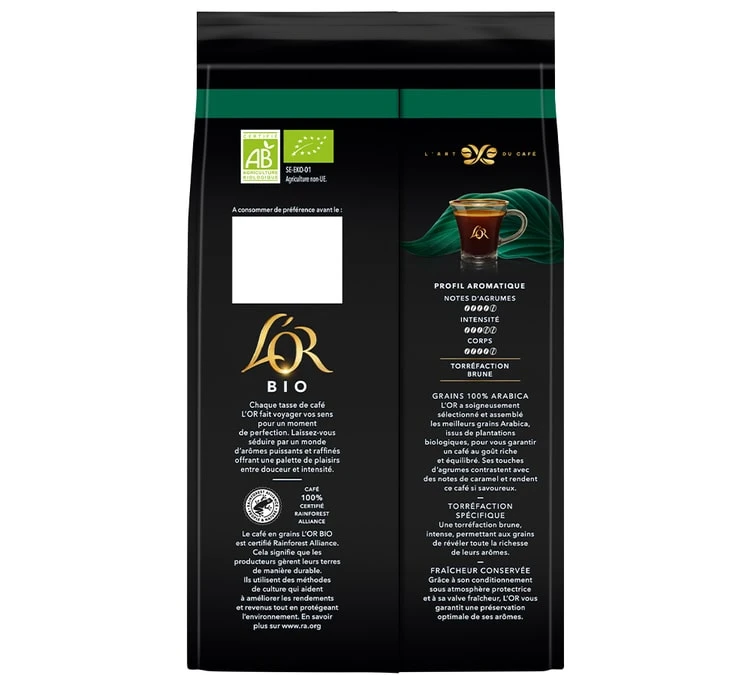 Café en grains L'Or Bio - 400g Café En Grains L'Or Bio - 400g -Maxi Coffee Soldes lor bio back 400gr