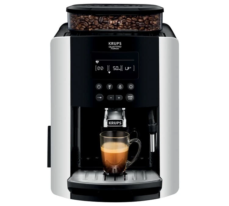 Krups Arabica Noire Argent YY3075FD Krups Arabica Noire Argent YY3075FD -Maxi Coffee Soldes machine a cafe krups yy3075fd face