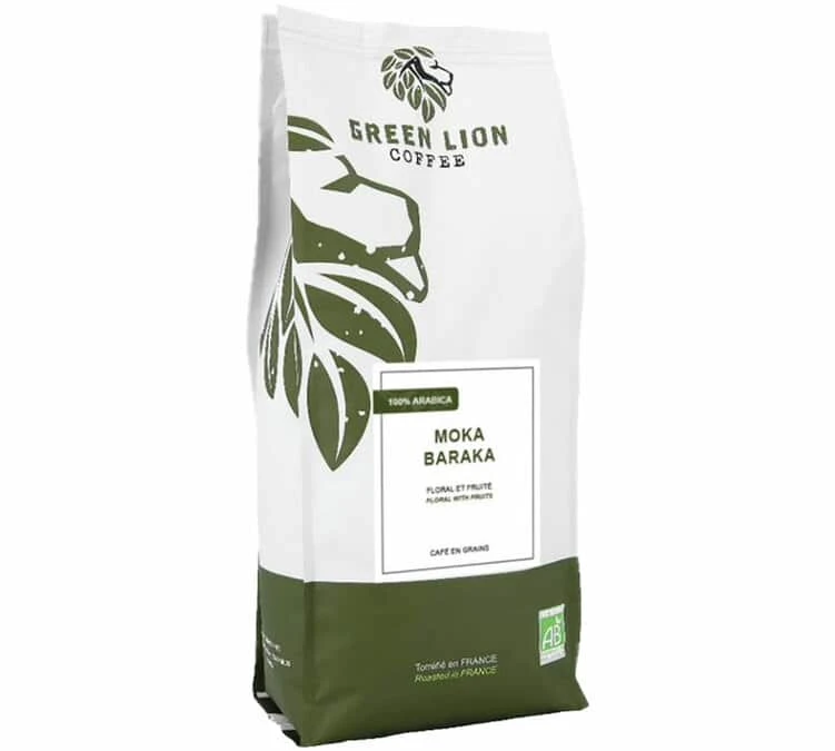 1 kg café en grain bio Moka Baraka - Green Lion Coffee 1 Kg Café En Grain Bio Moka Baraka - Green Lion Coffee -Maxi Coffee Soldes mokabaraka