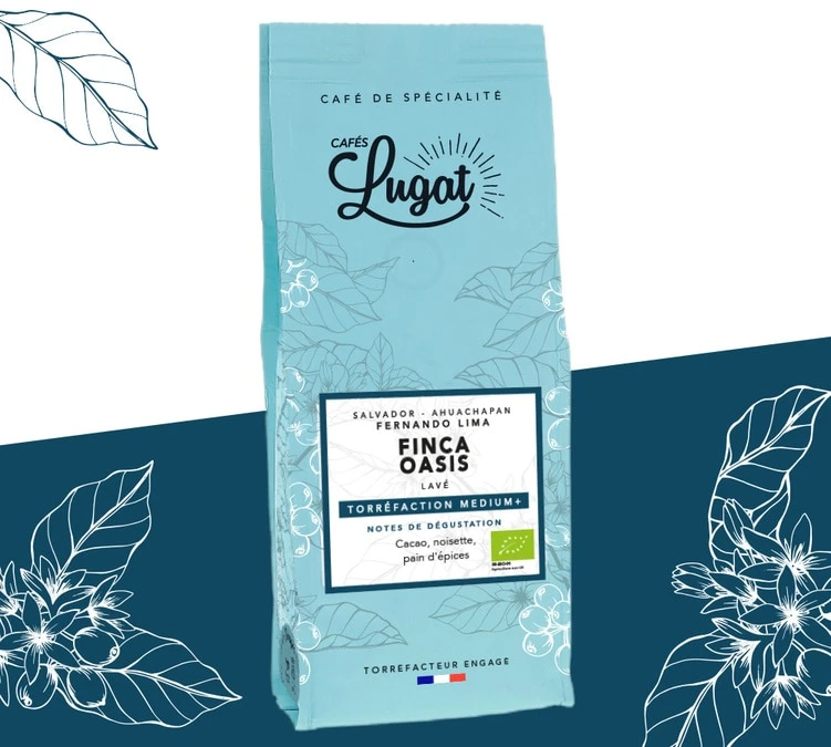 250g café en grain bio Finca Oasis - Cafés Lugat 250g Café En Grain Bio Finca Oasis - Cafés Lugat -Maxi Coffee Soldes packshot lugat decor 250g finca oasis 2022 1