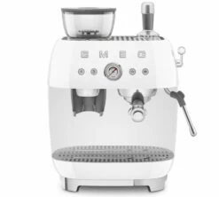 Machine Expresso SMEG EGF03WHEU Blanche Années 50 Avec Moulin Intégré